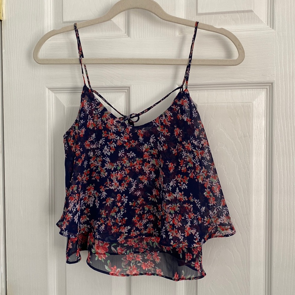 Layered floral tank top